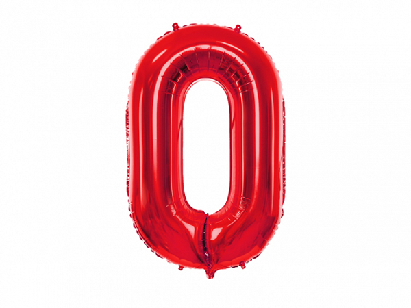 Picture of Foil Balloon Number "0", 86cm, red