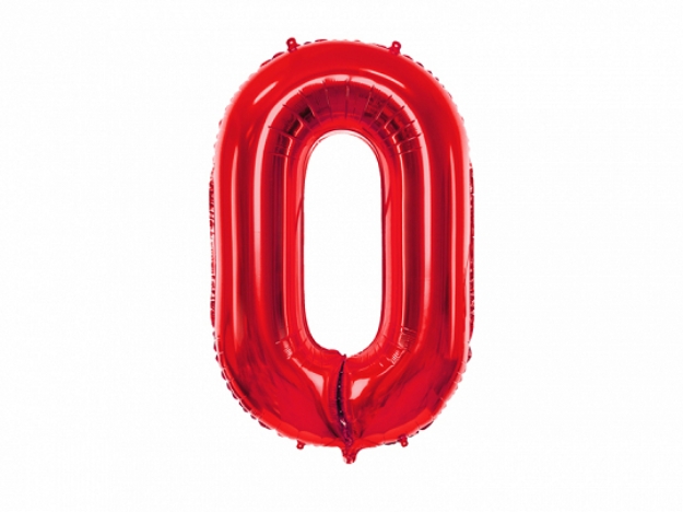 Picture of Foil Balloon Number "0", 86cm, red