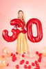 Picture of Foil Balloon Number "0", 86cm, red