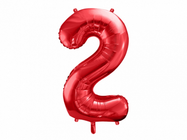 Picture of Foil Balloon Number "2", 86cm, red