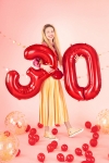 Picture of Foil Balloon Number "3", 86cm, red