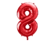 Picture of Foil Balloon Number "8", 86cm, red