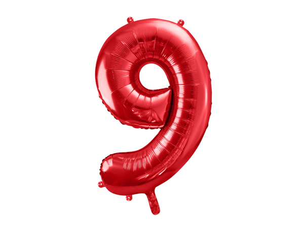 Picture of Foil Balloon Number "9", 86cm, red