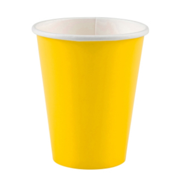 Χάρτινα ποτήρια - Κίτρινο (8τμχ)