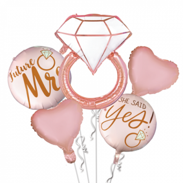 Picture of Balloon bouquet  filled with helium - Bachelorette party (5 ballons)