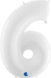 Picture of Foil Balloon Number 6 White 1m