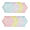 Picture of Dinner paper plates - Pastel hexagonal (8pcs)