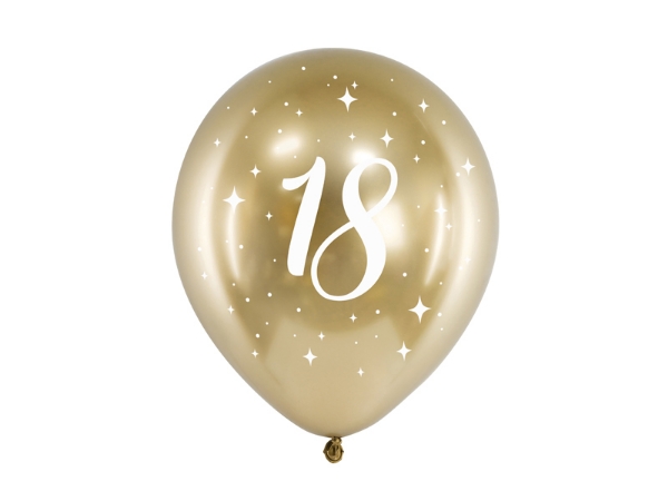 Σετ μπαλόνια χρυσό glossy - 18 (6τμχ) 