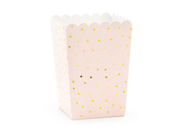 Picture of Boxes for pop corn light pink with gold dots (6pcs)