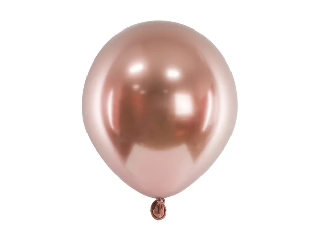Mini μπαλόνια - Ροζ χρυσό glossy (10τμχ)