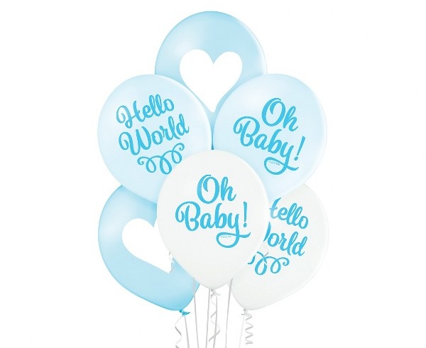 Picture of Balloons - Hello World BLUE (6 pcs)