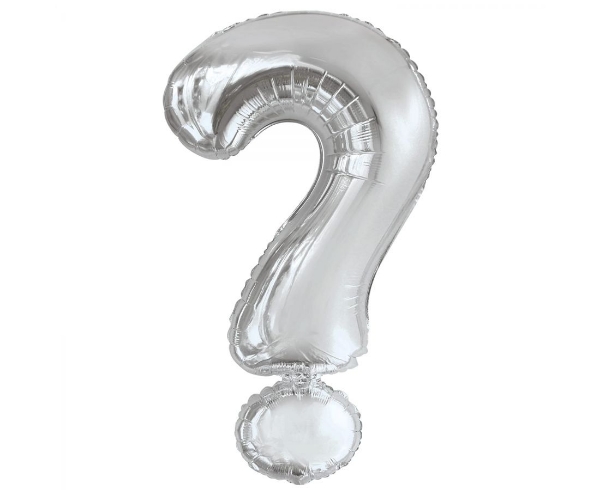Picture of Foil Balloon ? (question mark) silver 90cm