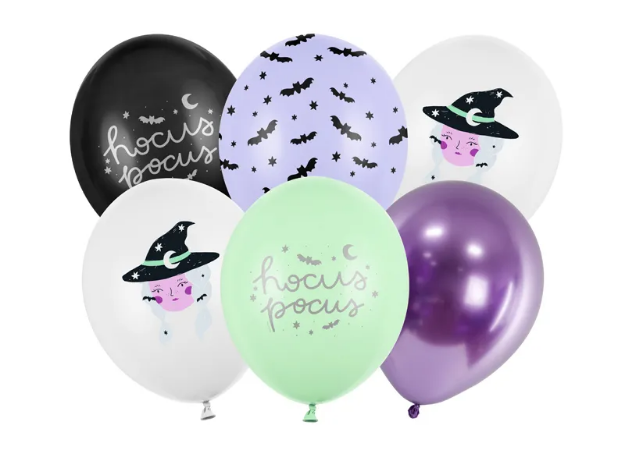 Picture of Balloons 30 cm, Witch, mix (6pcs)