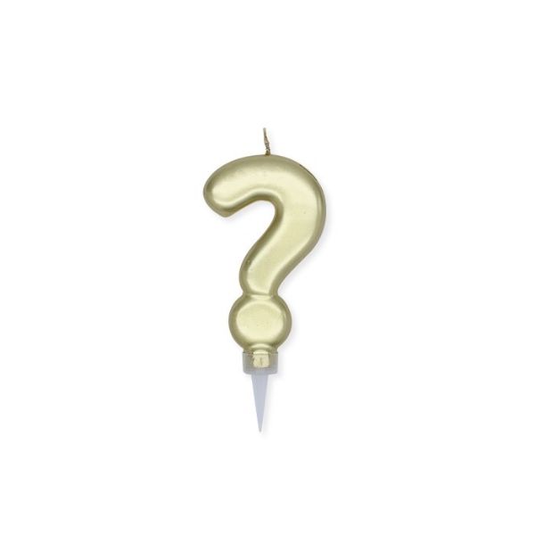 Picture of Cake candle -Question mark gold