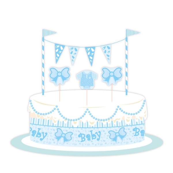 Σετ διακόσμησης για τούρτα - Baby (γαλάζιο)