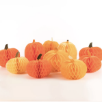 Picture of Decorative honeycomb paper pumpkins (set 10) (Meri Meri)