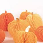 Picture of Decorative honeycomb paper pumpkins (set 10) (Meri Meri)