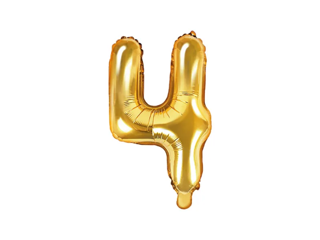 Picture of Foil Balloon Number 4 Gold 35cm