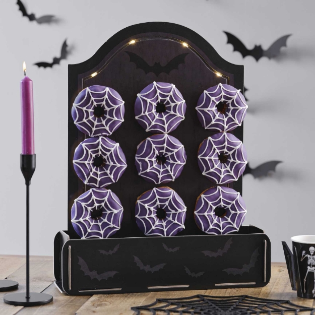 Picture of Halloween Tombstone Donut Stand with Treat Bucket and Lights