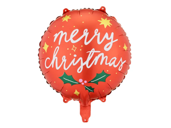 Μπαλόνι foil στρόγγυλο Merry Christmas (κόκκινο)