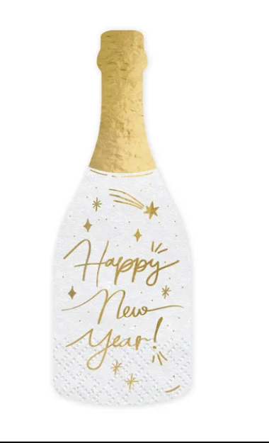 Χαρτοπετσέτες μπουκάλι σαμπάνια - Happy New Year (20τμχ)