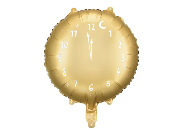 Picture of Foil balloon - Clock gold