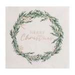 Picture of Paper napkins wreath - Merry Christmas 