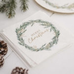 Picture of Paper napkins wreath - Merry Christmas 