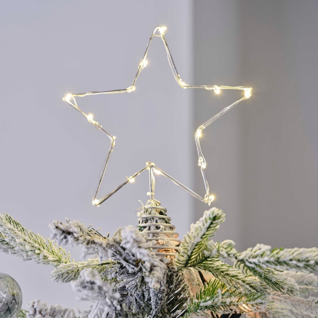 Picture of Silver Star Christmas Tree Topper with Lights