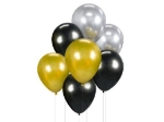 Picture of Balloons Glossy - Gold, black & silver (7pcs)