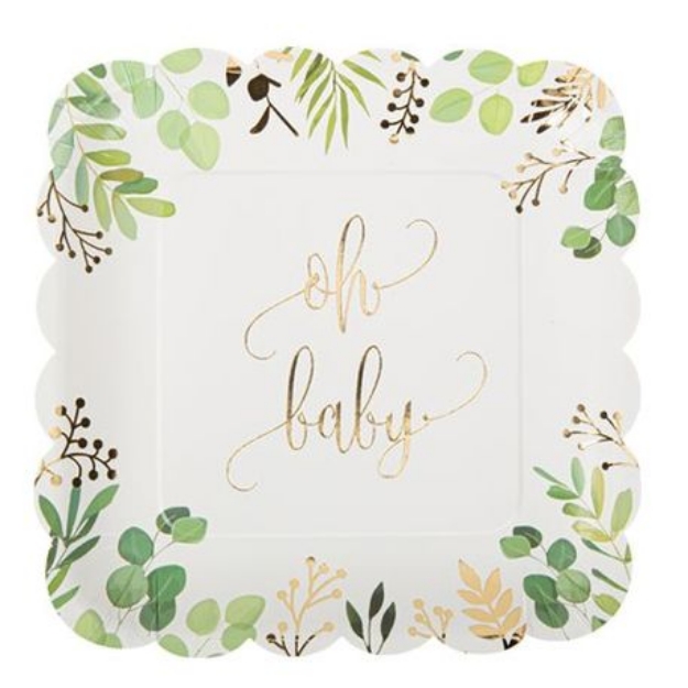 Picture of Dinner paper plates - Oh Baby botanical (8pcs)