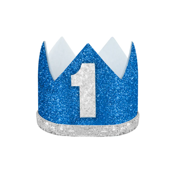 Picture of First birthday blue hat with glitter