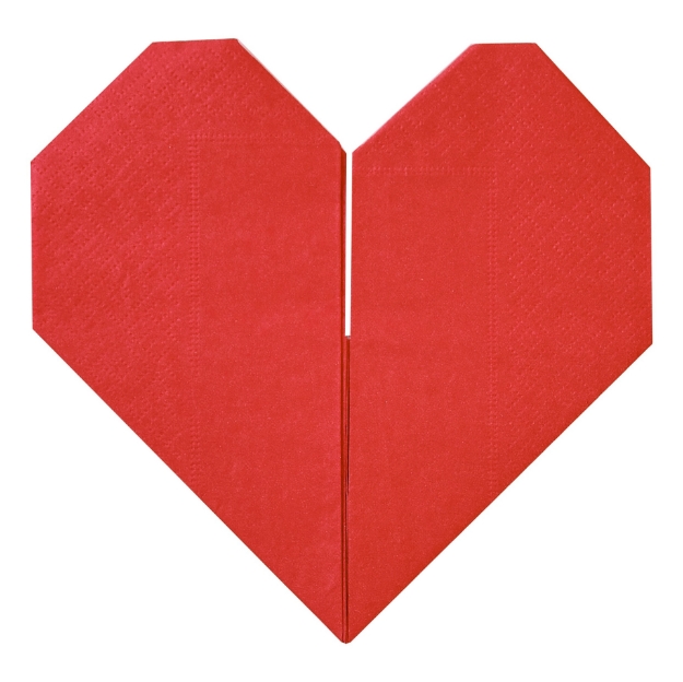 Picture of Paper napkins - Red origami heart (16pcs)