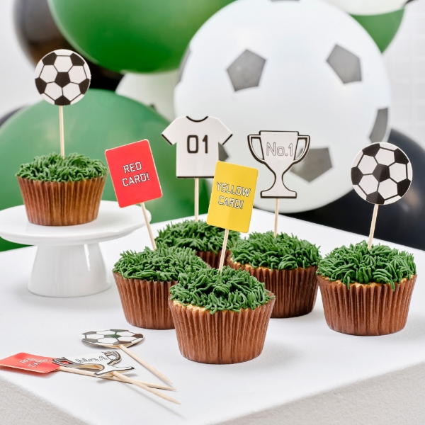 Διακοσμητικά sticks για cupcakes - Ποδόσφαιρο (12τμχ)