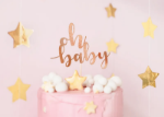 Χάρτινο διακοσμητικό για τούρτα - Oh baby ροζ χρυσό