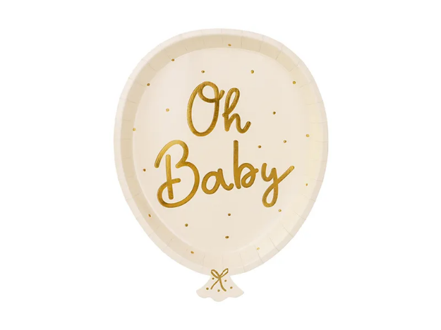 Picture of Dinner paper plates - Oh Baby balloon (6pcs)