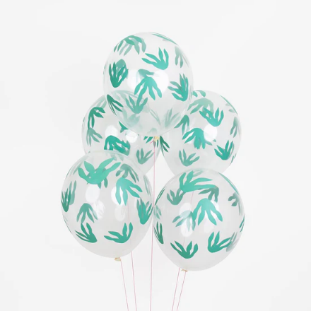 Show details for Printed balloons - Dinosaur footprint (5pcs) Picture of Printed balloons - Dinosaur footprint (5pcs)