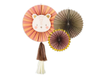 Picture of Tissue fan decorations lion (set 3)