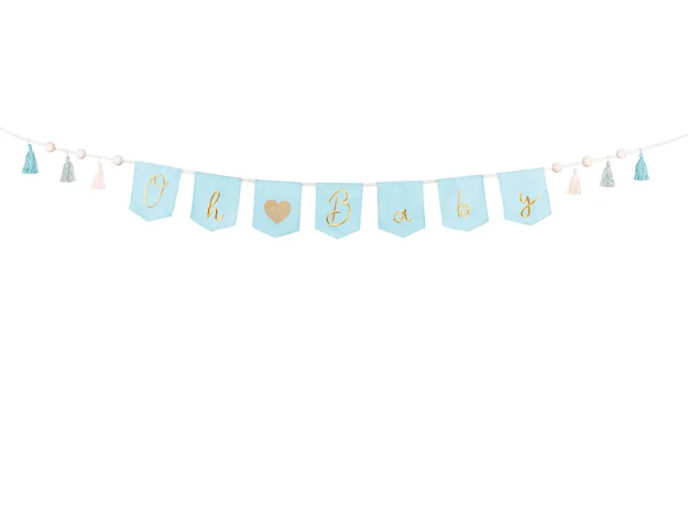 Picture of Garland fabric - Oh baby (blue)