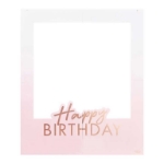 Picture of Rose Gold Foiled Personalised Happy Birthday Selfie Photo Booth Frame