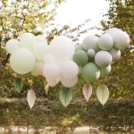 Σετ διακόσμησης με μπαλόνια και χάρτινα φύλλα βεντάλιες
