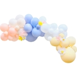 Picture of Pastel Balloon Arch with Tissue Paper Flowers