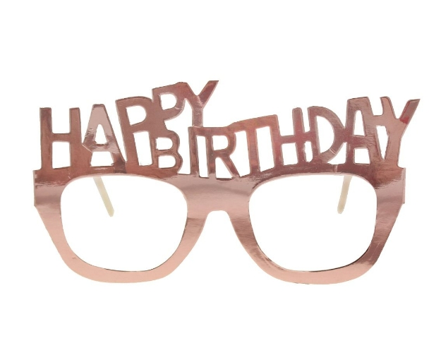 Picture of Fun Glasses- Happy Birthday rose gold (4pcs)