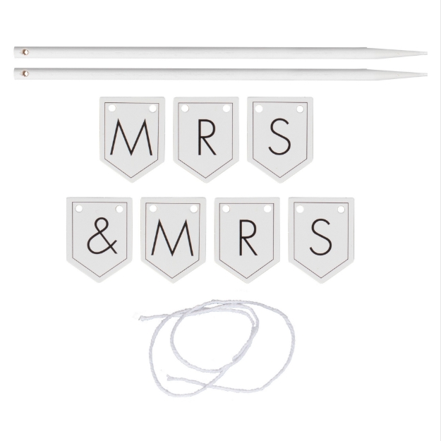 Διακοσμητικό τούρτας - Mr & Mrs σημαιάκια
