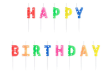 Εικόνα της Κεράκια για τούρτα - Happy Birthday πολύχρωμα με πουά