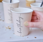 Picture of Paper cups - Birthday nude and black (8pcs)