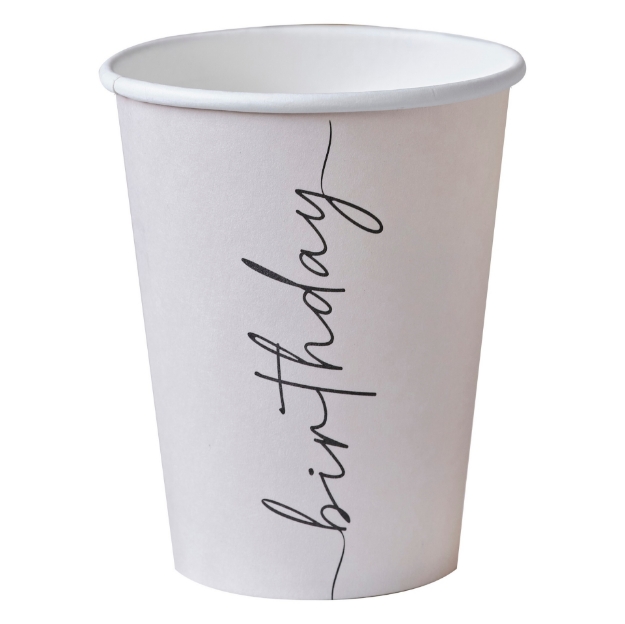 Picture of Paper cups - Birthday nude and black (8pcs)