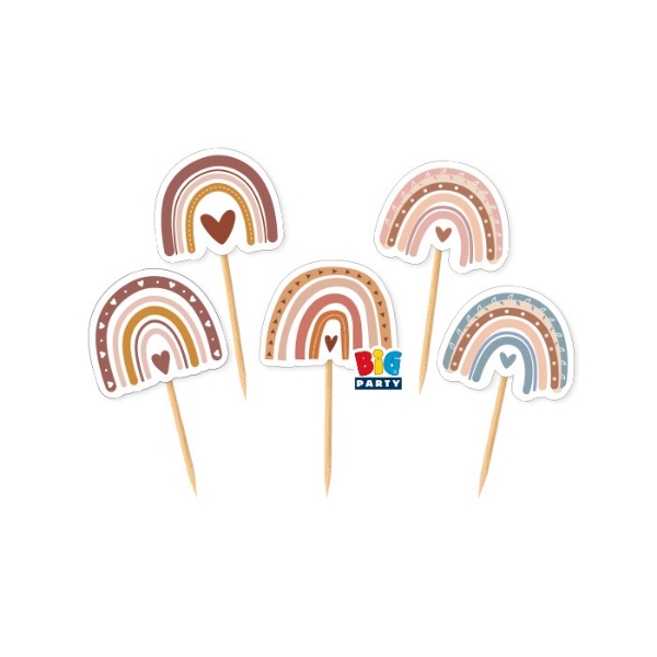 Picture of Cupcake sticks - Boho rainbow (25pcs)