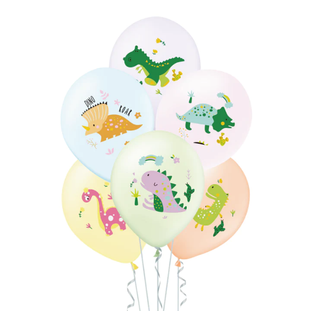 Picture of Balloon bouquet  filled with helium - Baby dinosaur (6 balloons)