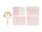 Picture of Card with hanging decoration Stork, light pink